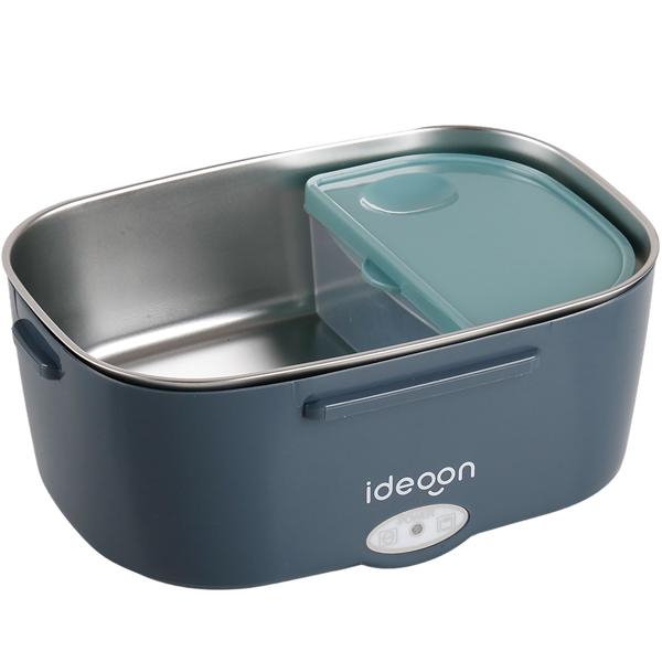 Lunch box électrique 60W – chauffe-plats en acier inoxydable 1,5L (12V/24V) & prise secteur – incl. sac isotherme, couverts en acier inoxydable & boîte supplémentaire 375ml