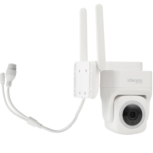 Caméra de surveillance extérieure 2K WLAN IP65 résistante aux intempéries : caméra d’extérieur à 355 degrés avec détection de personne, application, vision nocturne et système d’interphonie