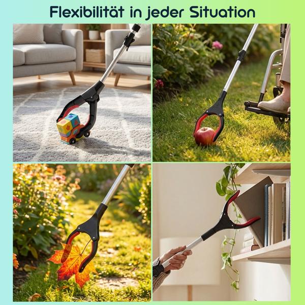 2er-Set Faltbare Greifzange 92cm aus leichtem Aluminium mit starker Magnetspitze & Antirutsch-Griff – Für Senioren, fürs Bücken, Aufheben, den Garten & mehr