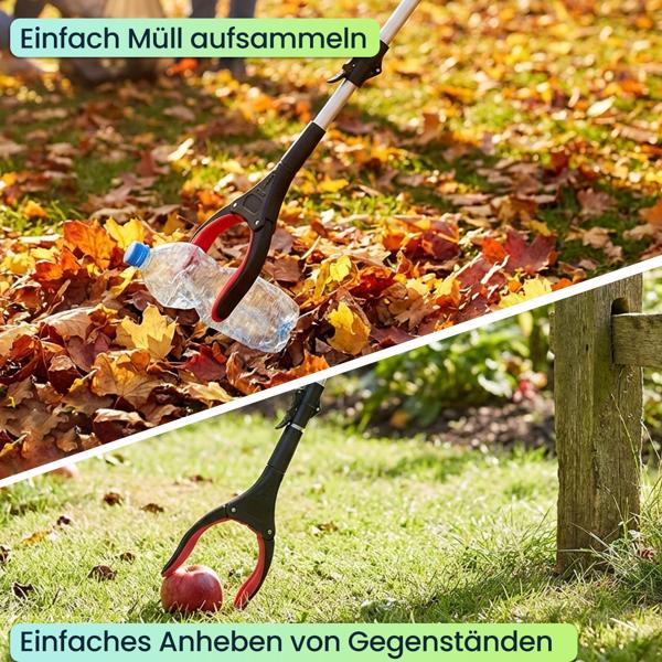 2er-Set Faltbare Greifzange 92cm aus leichtem Aluminium mit starker Magnetspitze & Antirutsch-Griff – Für Senioren, fürs Bücken, Aufheben, den Garten & mehr