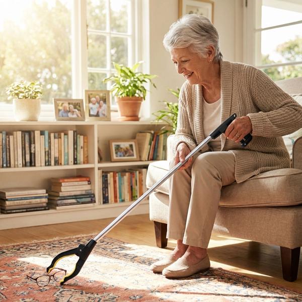 2er-Set  Greifarm 76 cm – Ergonomische Greifzange mit Magnetspitze und 360° drehbarem Kopf – Für Senioren, Aufheben, Müllsammler, den Garten & mehr