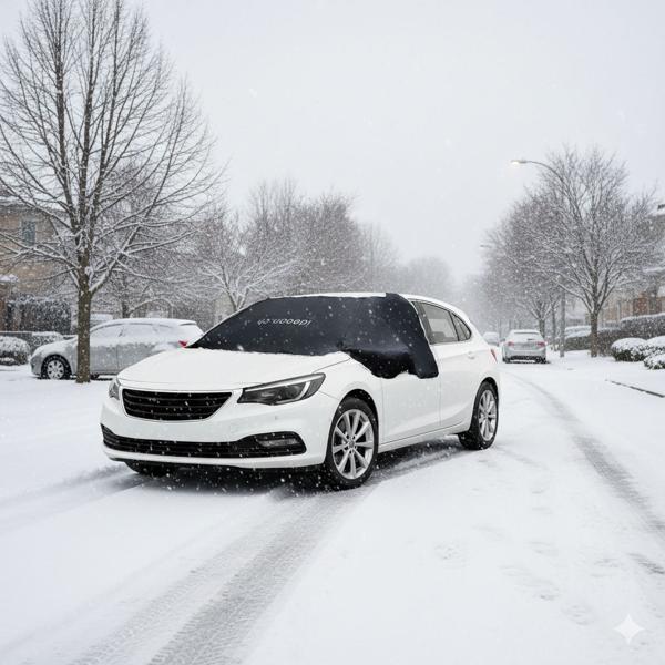 2er-Set Autoscheibenabdeckung mit Seitenscheibenschutz 270 x 94 cm – Optimaler Schutz vor Eis, Schnee, Hitze, stabile Magnet-Befestigung 