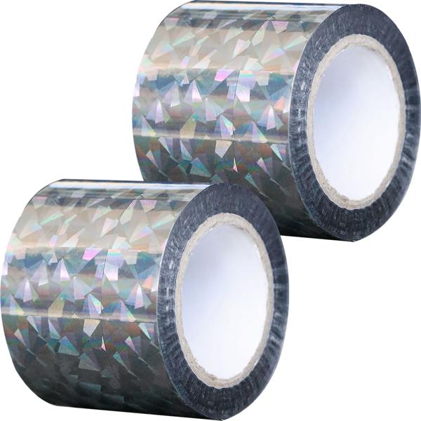 Set 2 nastri dissuasori riflettenti per uccelli 45 m x 5 cm – Allontanamento efficace tramite riflessi di luce e movimento – Nastri senza chimica per giardino e balcone