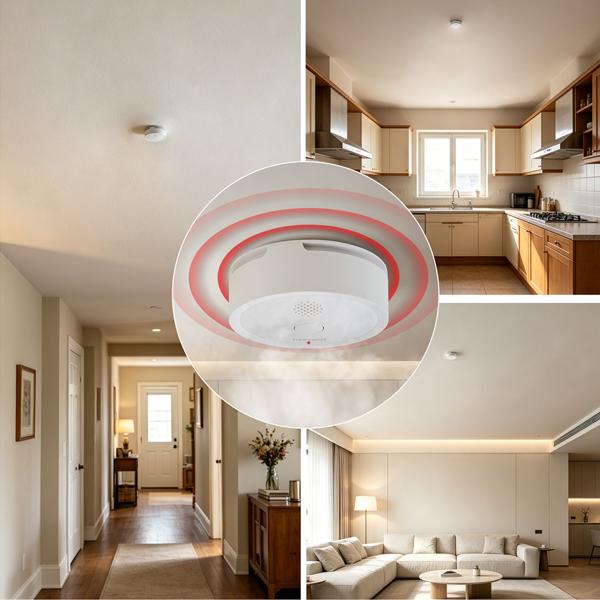 Set of 3 WiFi smoke detectors with app notifications – smartly connected fire alarm to EN 14604 with 85 dB alarm & 5-year CR123A battery life
