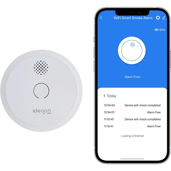 Set of 3 WiFi smoke detectors with app notifications – smartly connected fire alarm to EN 14604 with 85 dB alarm & 5-year CR123A battery life