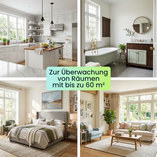 WLAN Rauchmelder mit App-Benachrichtigung – Smart vernetzter Feuermelder nach EN 14604 mit 85dB Alarm & 5 Jahren CR123A Batterielebensdauer