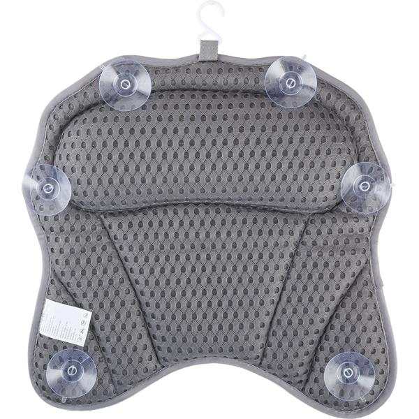 2er-Set Ergonomisches Badewannenkissen: Luxus Nackenkissen mit 6 Saugnäpfen, 4D Struktur, dunkelgrau – Bequeme Kopfstütze für Wanne und Spa