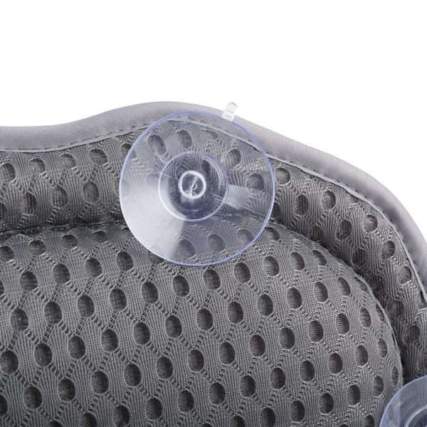 2er-Set Ergonomisches Badewannenkissen: Luxus Nackenkissen mit 6 Saugnäpfen, 4D Struktur, dunkelgrau – Bequeme Kopfstütze für Wanne und Spa