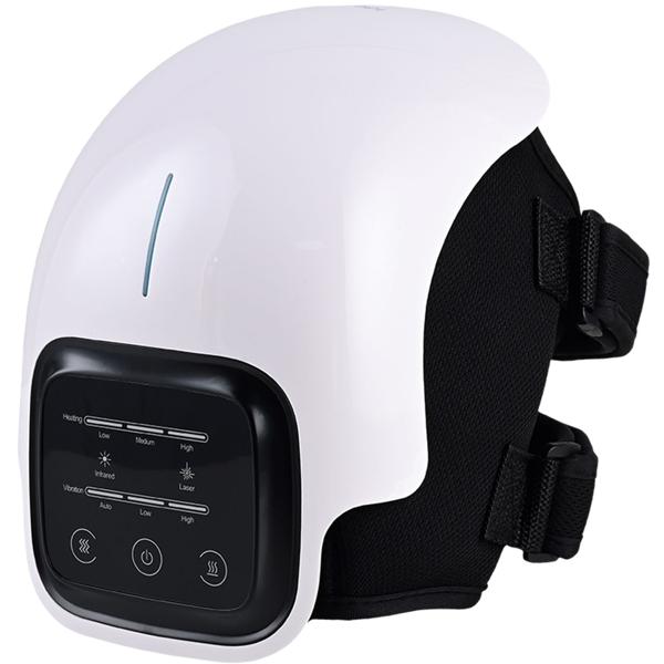 Appareil de massage wellness pour genou avec chaleur infrarouge, laser froid & vibrations – relaxant, bienfaisant & sans fil avec écran tactile LED moderne