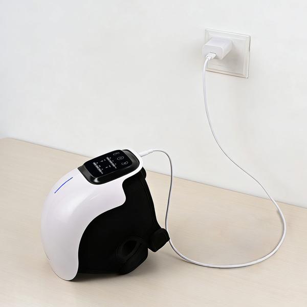 Appareil de massage wellness pour genou avec chaleur infrarouge, laser froid & vibrations – relaxant, bienfaisant & sans fil avec écran tactile LED moderne