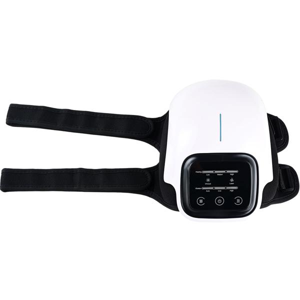 Appareil de massage wellness pour genou avec chaleur infrarouge, laser froid & vibrations – relaxant, bienfaisant & sans fil avec écran tactile LED moderne