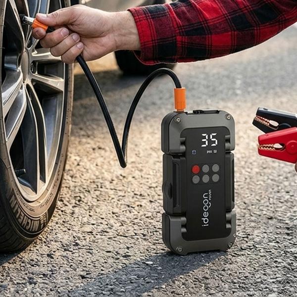 High‑performance 2‑in‑1 car jump starter and compressor – reliable 18,000mAh power bank with integrated 150 PSI air pump for 12V engines
