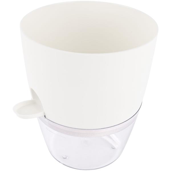 3er-Set Blumentopf selbstbewässernd 18.5cm aus Kunststoff: modernes Pflanzgefäss mit Bewässerungssystem - Wasserspeicher & Docht für Zimmerpflanzen