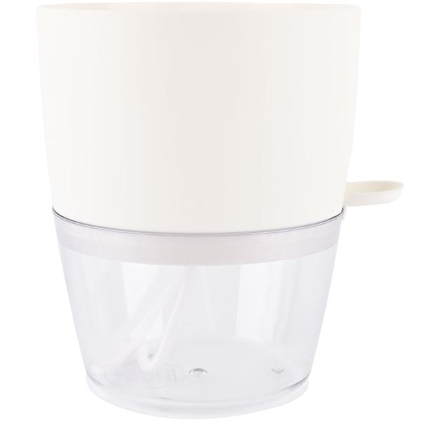 3er-Set Blumentopf selbstbewässernd 18.5cm aus Kunststoff: modernes Pflanzgefäss mit Bewässerungssystem - Wasserspeicher & Docht für Zimmerpflanzen