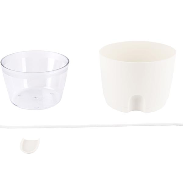 3er-Set Blumentopf selbstbewässernd 18.5cm aus Kunststoff: modernes Pflanzgefäss mit Bewässerungssystem - Wasserspeicher & Docht für Zimmerpflanzen