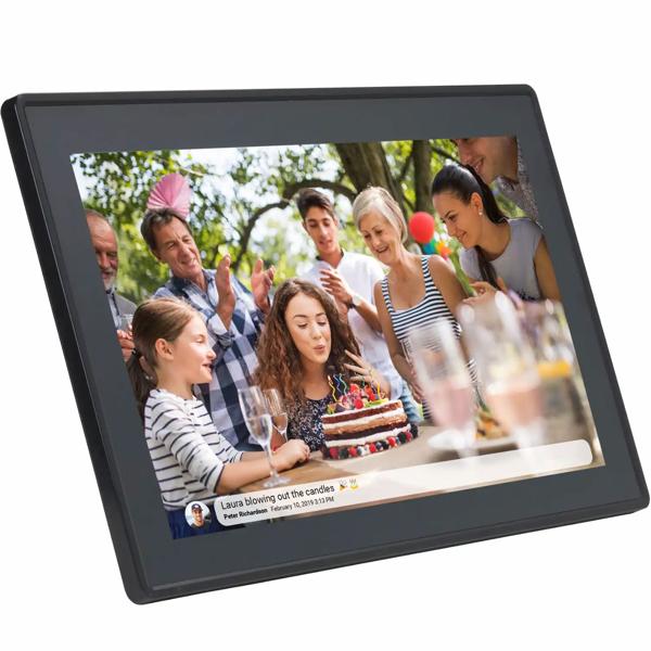 15,6 Zoll Wi-Fi Digitaler Bilderrahmen mit Frameo App-Steuerung: Full-HD IPS Touchscreen, 16 GB Speicher – Fotos & Videos teilen jederzeit & überall