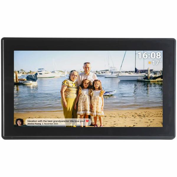 15,6 Zoll Wi-Fi Digitaler Bilderrahmen mit Frameo App-Steuerung: Full-HD IPS Touchscreen, 16 GB Speicher – Fotos & Videos teilen jederzeit & überall