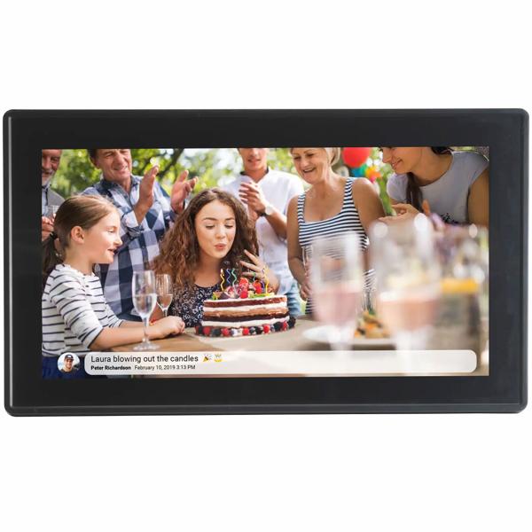 15,6 Zoll Wi-Fi Digitaler Bilderrahmen mit Frameo App-Steuerung: Full-HD IPS Touchscreen, 16 GB Speicher – Fotos & Videos teilen jederzeit & überall