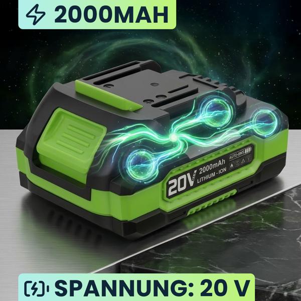 Leistungsstarker 20V Li-Ion Akku 2000mAh für Laubbläser CH9998 - Ersatzakku für Gartenarbeit, Säuberung, Laub, Schnee & Aufpumpen - Top Qualität