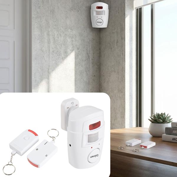 Affidabile impianto di allarme PIR con 2 telecomandi – Potente allarme casa da 105 dB e protezione antieffrazione per garage, ufficio e stanze – Montaggio semplice