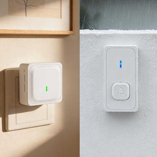Campanello wireless con segnale LED e raggio d’azione 150 m – Suoneria senza fili con 58 toni, 4 livelli di volume e funzione silenziosa, ricezione eccellente