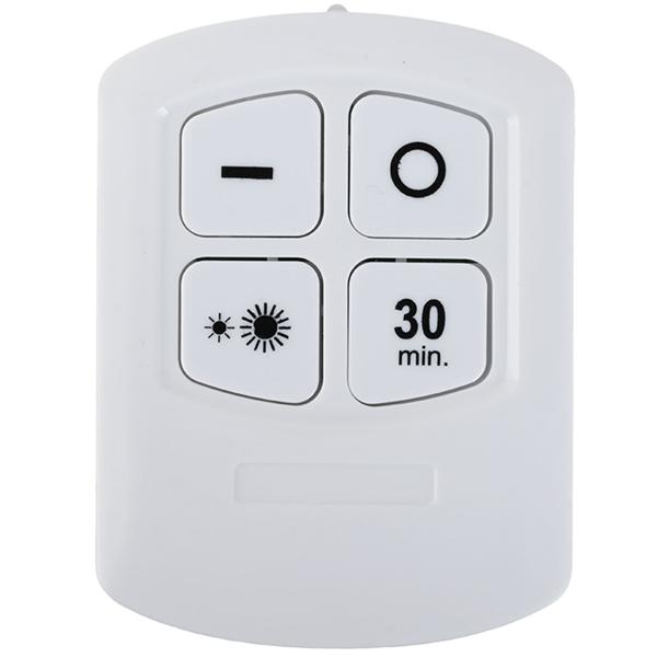 Lampes LED sous meuble set de 3 avec télécommande & fonction tactile – à piles, dimmables blanc neutre – spots autoadhésifs avec minuterie Ø9x2cm 3W