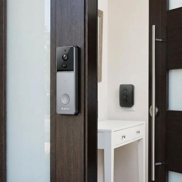 Sonnette vidéo Smart Wi‑Fi Full HD, Tuya Smart Home : sans fil, IPX3, batterie 3200mAh – pour la sécurité & la surveillance de la maison avec vision nocturne & PIR