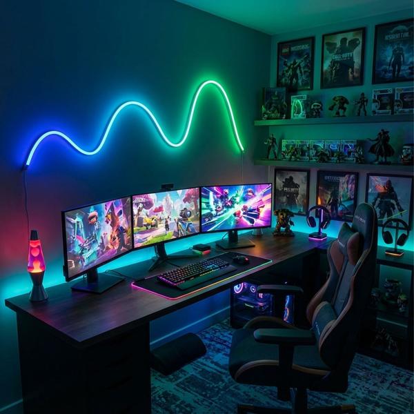 Wi-Fi LED strip 5m: Tuya Smart, RGB+white light dimmable, Alexa/Google Home voice control - IP68 mood lighting for indoor & outdoor use