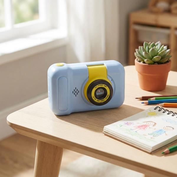 Fantastique appareil photo bleu pour enfants avec lentille rabattable pour des selfies parfaits : photos 40MP & vidéos 1080P – le cadeau parfait pour les enfants
