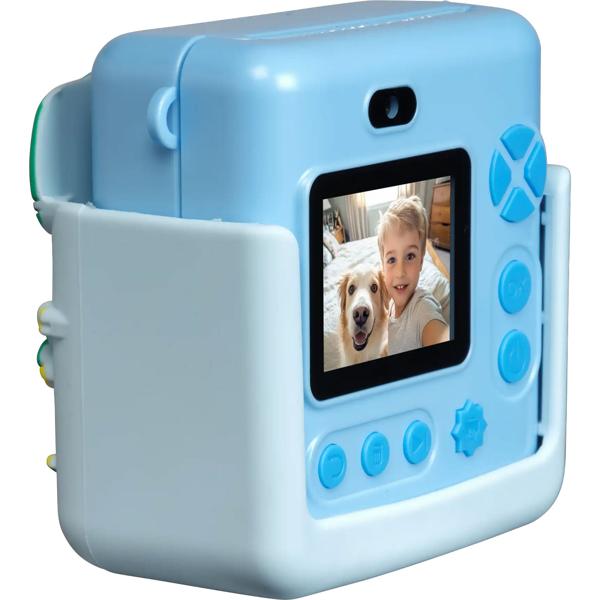 Super appareil photo instantané imprimante 20MP pour enfants bleu avec coque en silicone : vidéo 1080P & 4 jeux – le meilleur appareil photo numérique pour développer créativité et apprentissage de la photo