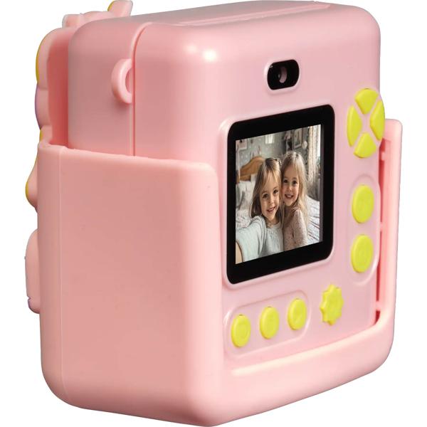 Super appareil photo instantané à impression 20MP pour enfants rose avec coque en silicone : vidéo 1080P & 4 jeux – le meilleur appareil photo numérique pour la créativité et l’apprentissage de la photo