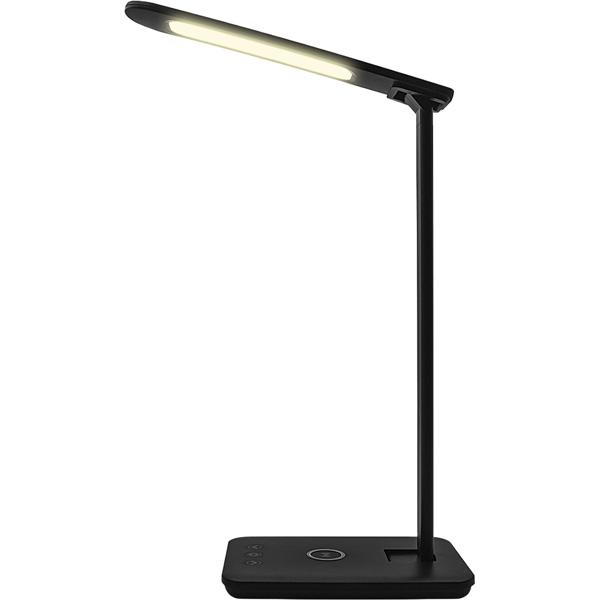 LED desk lamp with charging station - table light 3000-7000K, touch control, 10W QI wireless charging station - for office/home office & bedside table