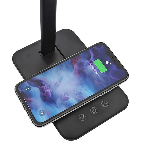 LED desk lamp with charging station - table light 3000-7000K, touch control, 10W QI wireless charging station - for office/home office & bedside table