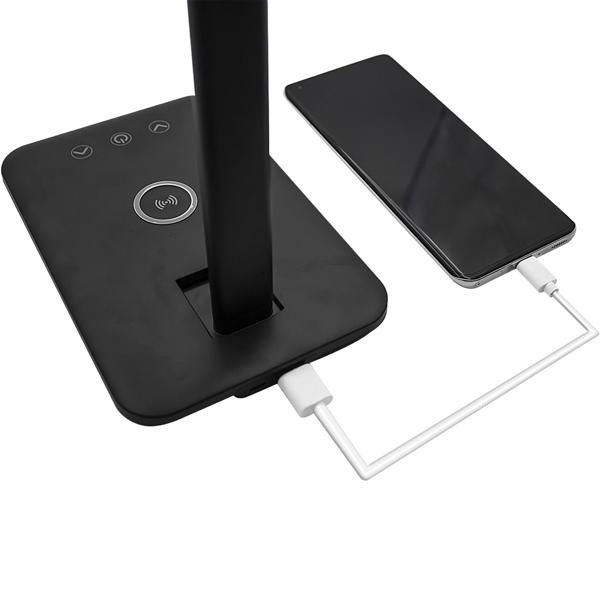 LED desk lamp with charging station - table light 3000-7000K, touch control, 10W QI wireless charging station - for office/home office & bedside table