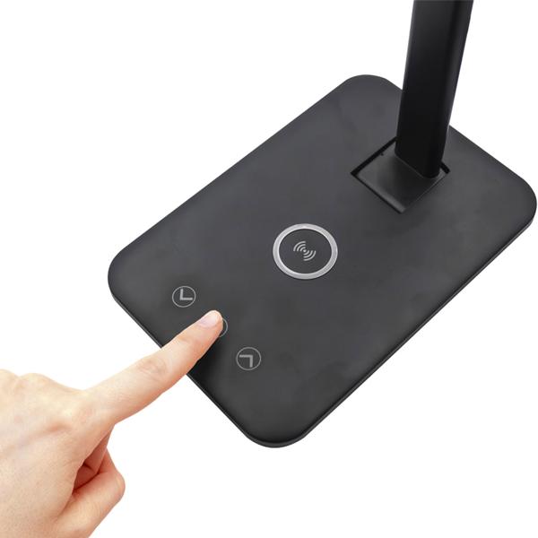 LED desk lamp with charging station - table light 3000-7000K, touch control, 10W QI wireless charging station - for office/home office & bedside table