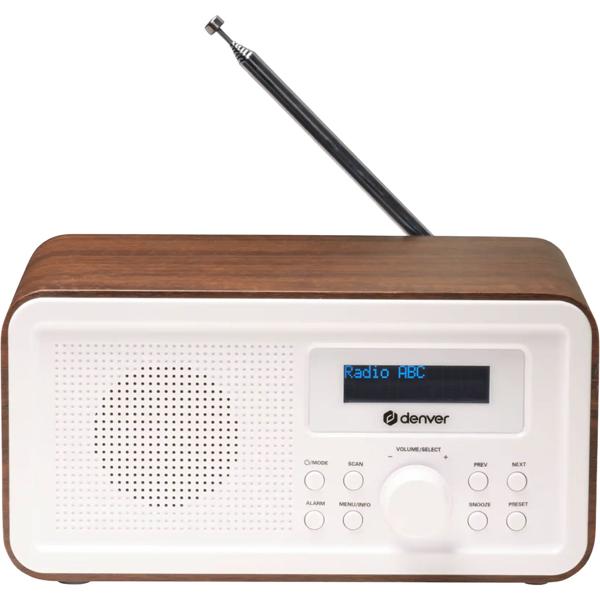 DAB+ & PLL FM-Radio Dunkle Holzoptik, Wecker mit Senderspeicher: Perfekt für Wohn- & Schlafzimmer oder Küche - kristallklarer Empfang, Teleskopantenne