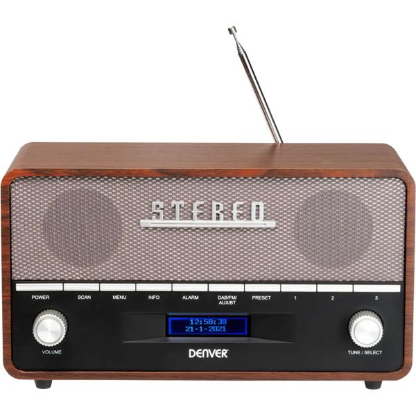 Fantastic retro DAB+/FM digital radio with Bluetooth: stylish clock radio with AUX - great sound & modern 2x5W hi-fi quality