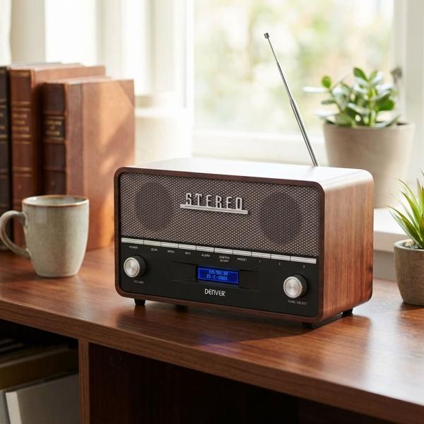 Fantastic retro DAB+/FM digital radio with Bluetooth: stylish clock radio with AUX - great sound & modern 2x5W hi-fi quality