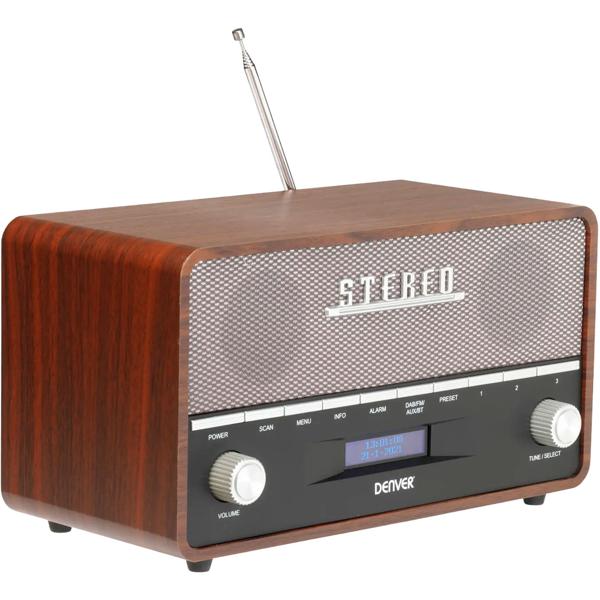 Fantastic retro DAB+/FM digital radio with Bluetooth: stylish clock radio with AUX - great sound & modern 2x5W hi-fi quality