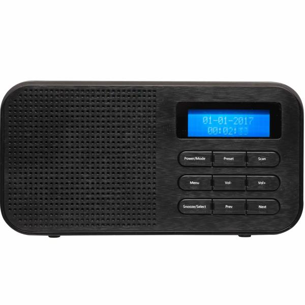 Radio numérique compacte DAB+/FM, noire : réveil, son cristallin, portable et compacte – parfaite pour la cuisine, le salon et la chambre