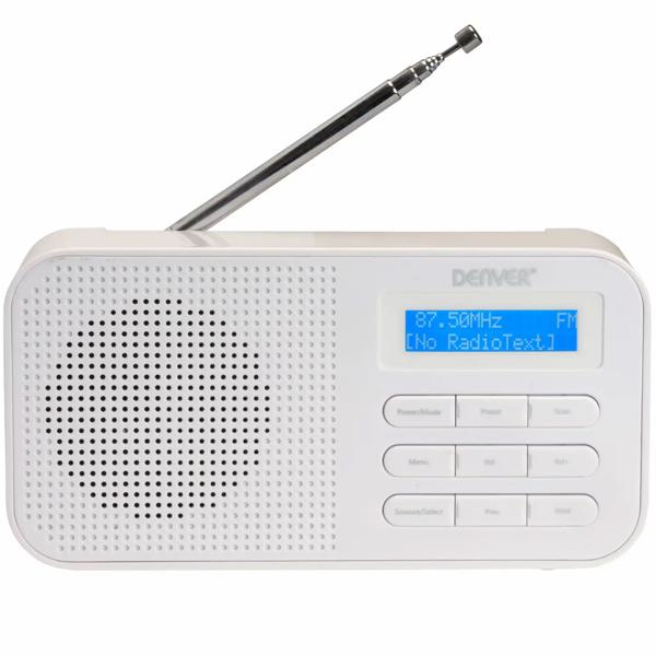 Radio numérique DAB+/FM compacte, blanche : réveil, son cristallin, portable et compacte – parfaite pour la cuisine, le salon et la chambre