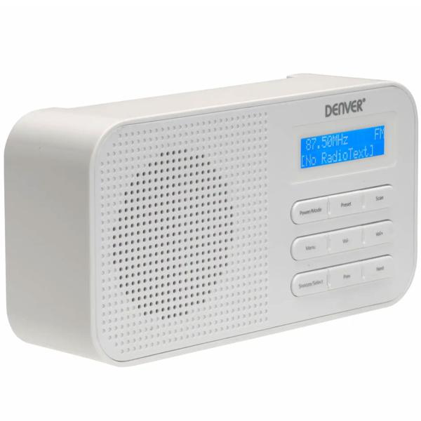 Radio numérique DAB+/FM compacte, blanche : réveil, son cristallin, portable et compacte – parfaite pour la cuisine, le salon et la chambre