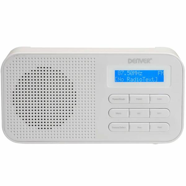 Radio numérique DAB+/FM compacte, blanche : réveil, son cristallin, portable et compacte – parfaite pour la cuisine, le salon et la chambre