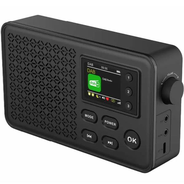 Mini DAB+ & FM Radio Bluetooth, alarm clock: clear sound, 1900mAh battery, 1.77“ colour display – ideal for kitchen & bedroom – compact table radio