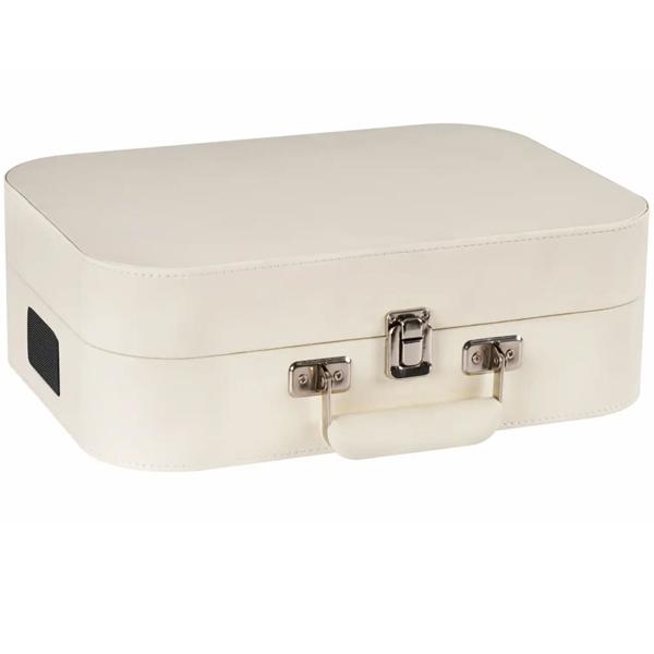 Giradischi valigetta bianco con software di registrazione per PC: giradischi e digitalizzazione vinili, RCA, AUX, USB - la perfetta esperienza vinile