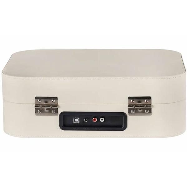 Giradischi valigetta bianco con software di registrazione per PC: giradischi e digitalizzazione vinili, RCA, AUX, USB - la perfetta esperienza vinile