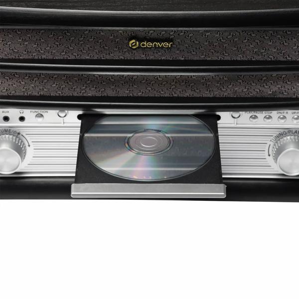 Elegant retro music center – DAB+ FM radio, turntable, cassette deck, CD, USB recorder & AUX – nostalgic hi-fi system with rich sound