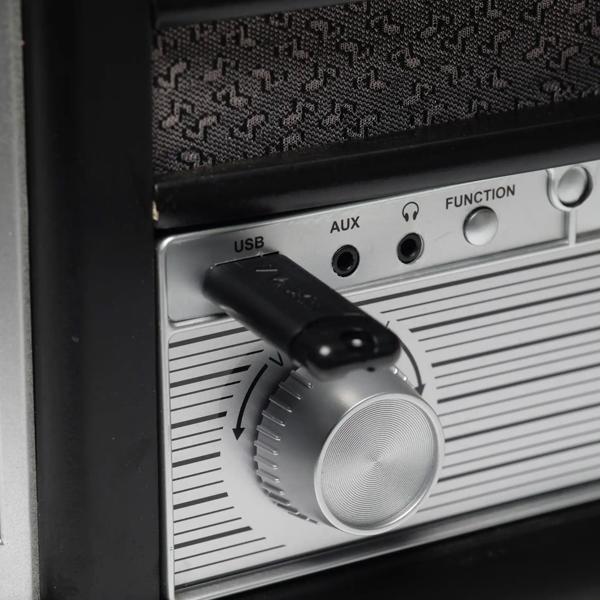 Elegant retro music center – DAB+ FM radio, turntable, cassette deck, CD, USB recorder & AUX – nostalgic hi-fi system with rich sound