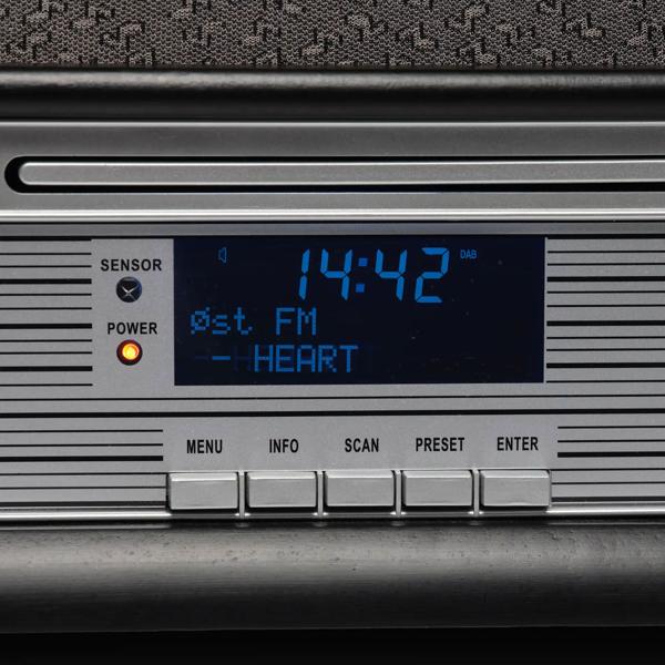 Elegant retro music center – DAB+ FM radio, turntable, cassette deck, CD, USB recorder & AUX – nostalgic hi-fi system with rich sound