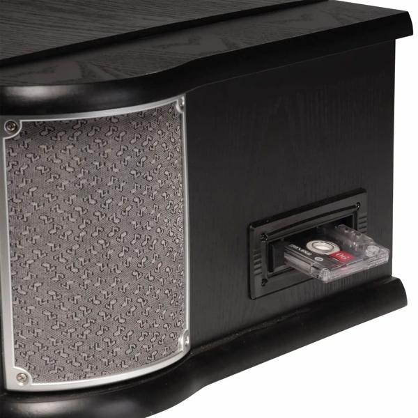 Elegant retro music center – DAB+ FM radio, turntable, cassette deck, CD, USB recorder & AUX – nostalgic hi-fi system with rich sound